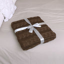 Large Mocha Brown Knitted Throw - 160cm x 150cm