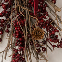 Large Natural Red Pine Cone &amp; Berry Christmas Wall Hanging Swag Decoration - 42cm