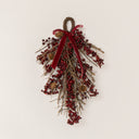 Large Natural Red Pine Cone &amp; Berry Christmas Wall Hanging Swag Decoration - 42cm