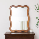 Large Natural Wood Wavy Edge Wall Mounted Mirror - 60cm x 80cm