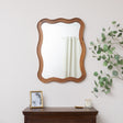 Large Natural Wood Wavy Edge Wall Mounted Mirror - 60cm x 80cm