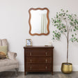 Large Natural Wood Wavy Edge Wall Mounted Mirror - 60cm x 80cm