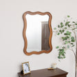 Large Natural Wood Wavy Edge Wall Mounted Mirror - 60cm x 80cm