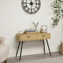 Large Natural Wooden Textured Dressing Table / Console Table 120cm x 77cm
