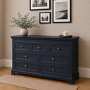 Large Navy Black 7 Drawer Chest of Drawers - Daventry Navy Black Range