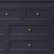Large Navy Black 7 Drawer Chest of Drawers &amp; Pair of Bedside Tables - Daventry Navy Black Range