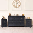 Large 7 Drawer Chest of Drawers & Pair of Bedside Tables - Daventry Navy Black Range