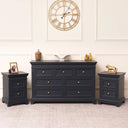 Large 7 Drawer Chest of Drawers & Pair of Bedside Tables - Daventry Navy Black Range