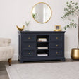 Large Navy Black Wooden Sideboard Cabinet - Daventry Navy Black Range