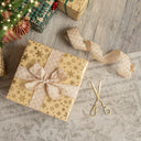 Large Pale Champagne Diamond Detailed Glittered Wired Ribbon Garland - 270cm