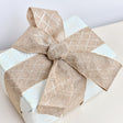 Large Pale Champagne Diamond Detailed Glittered Wired Ribbon Garland - 270cm