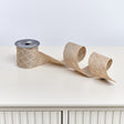 Large Pale Champagne Diamond Detailed Glittered Wired Ribbon Garland - 270cm