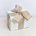 Large Pale Champagne Diamond Detailed Glittered Wired Ribbon Garland - 270cm