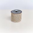 Large Pale Champagne Glittered Wired Ribbon Garland - 270cm