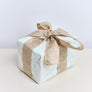 Large Pale Champagne Floral Glittered Wired Ribbon Garland - 270cm