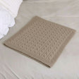 Large Pale Taupe Cable Knit Throw - 160cm x 150cm