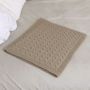 Large Pale Taupe Cable Knit Throw - 160cm x 150cm