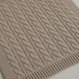 Large Pale Taupe Cable Knit Throw - 160cm x 150cm