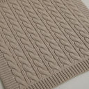 Large Pale Taupe Cable Knit Throw - 160cm x 150cm