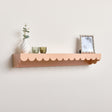 Extra Large Peach Scalloped Wall Storage Shelf - 90cm