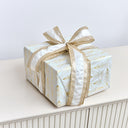 Large Gold & Ivory Iridescent Wired Ribbon Garland - 270cm