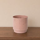 Large Pink Speckled Metal Planter Pot - 20cm x 20cm