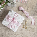 Large Pink &amp; White Diagonal Striped Wired Christmas Tree &amp; Gift Wrapping