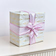Large Pink &amp; White Striped Wired Ribbon Garland - 270m