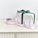 Large Pink &amp; White Striped Wired Ribbon Garland - 270m