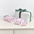 Large Pink &amp; White Vertical Striped Wired Ribbon Garland - 270m