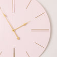 Large Pink Wooden Grain &amp; Gold Detailed Wall Clock - 70cm x 70cm