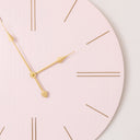 Large Pink Wooden Grain &amp; Gold Detailed Wall Clock - 70cm x 70cm