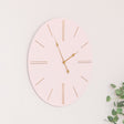 Large Pink Wooden Grain &amp; Gold Detailed Wall Clock - 70cm x 70cm