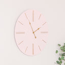 Large Pink Wooden Grain &amp; Gold Detailed Wall Clock - 70cm x 70cm