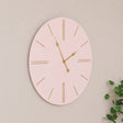 Large Pink Wooden Grain &amp; Gold Detailed Wall Clock - 70cm x 70cm