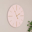 Large Pink Wooden Grain &amp; Gold Detailed Wall Clock - 70cm x 70cm