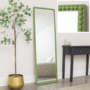 Large Rectangle Olive Green Bobbin Bobble Wall Mirror 168cm x 54cm