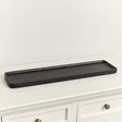 Large Rectangular Black Wood Decorative Tray - 58cm
