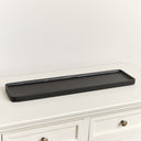 Large Rectangular Black Wood Decorative Tray - 58cm