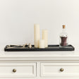 Large Rectangular Black Wood Decorative Tray - 58cm