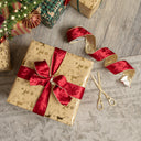 Large Red &amp; Gold Velvet Wired Christmas Tree &amp; Gift Wrapping Ribbon - 270cm (2.7m / 106.3')