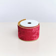 Large Red &amp; Gold Velvet Wired Ribbon - 270cm