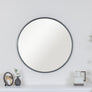 Large Round Black Framed Wall Mirror 80cm x 80cm