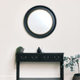 Large Round Black &amp; Gold Wall Mirror - 80cm x 80cm
