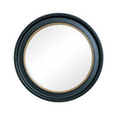 Large Round Black &amp; Gold Wall Mirror - 80cm x 80cm