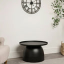 Large Round Black Metal Coffee Table
