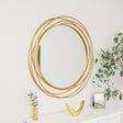 Large Round Brushed Gold Mirror - 88cm x 85cm
