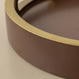 Large Round Dark Wood &amp; Gold Decorative Tray
