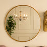 Large Round Gold Framed Wall Mirror 80cm x 80cm