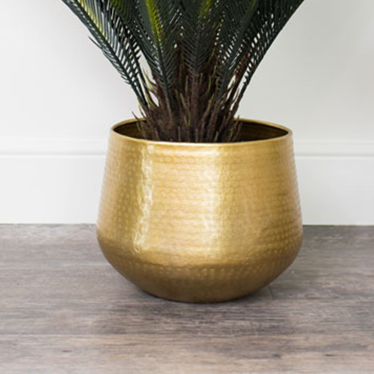 gold plant pot uk Large Round Gold Patterned Planter – Melody Maison